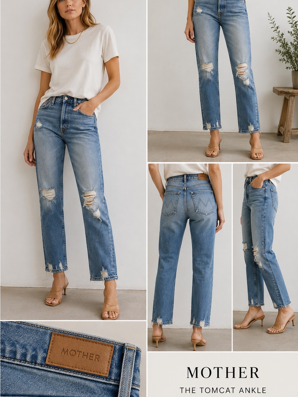 MOTHER The Tomcat Ankle Shred The Confession Jeans 24 Distressed